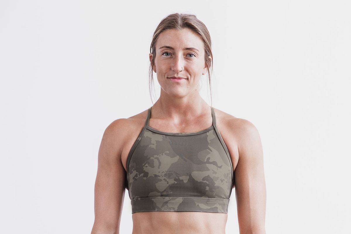 Nobull High-Neck Women\'s Sports Bras Camo | Australia (YT8791)